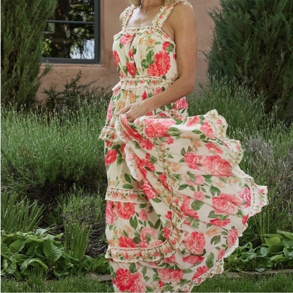 NWT Baltic Born Julieta Tiered Maxi Dress Floral M - Picture 2 of 8
